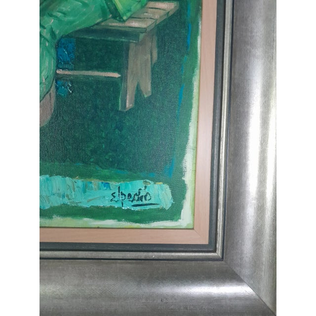 Mint Elpedio Robinson “When Time Stands Still” Expressionist Acrylic on Canvas Painting, Signed For Sale - Image 8 of 11