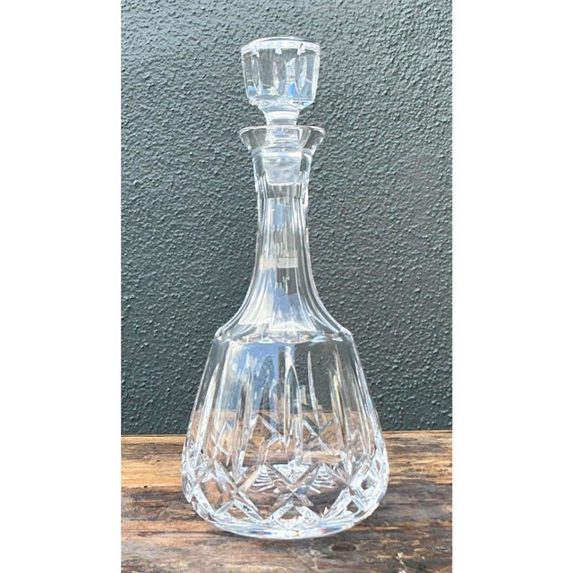Art Deco Vintage Regency Cut Glass Decanter For Sale - Image 3 of 6