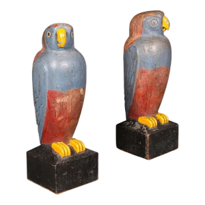 1930's Pair of Vintage Parakeet Bookends