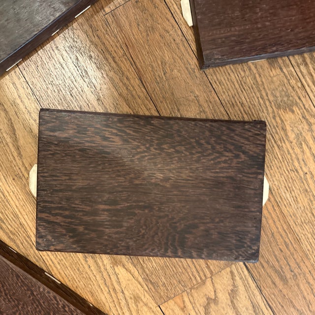 Set of Six Rosewood and Bone Trays For Sale - Image 11 of 12