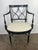 Set of Twelve Regency-Style Ebonized Dining Chairs With Linen Seats For Sale - Image 4 of 11