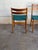 Wood Set of 4 Vintage Danish Teak Dining Chairs Mid Century Modern Blue Upholstered For Sale - Image 7 of 9