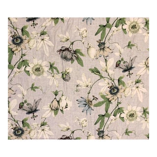 P Kaufmann "Country Cottage" Dove Floral Linen Blend Fabric- 3 Yards For Sale