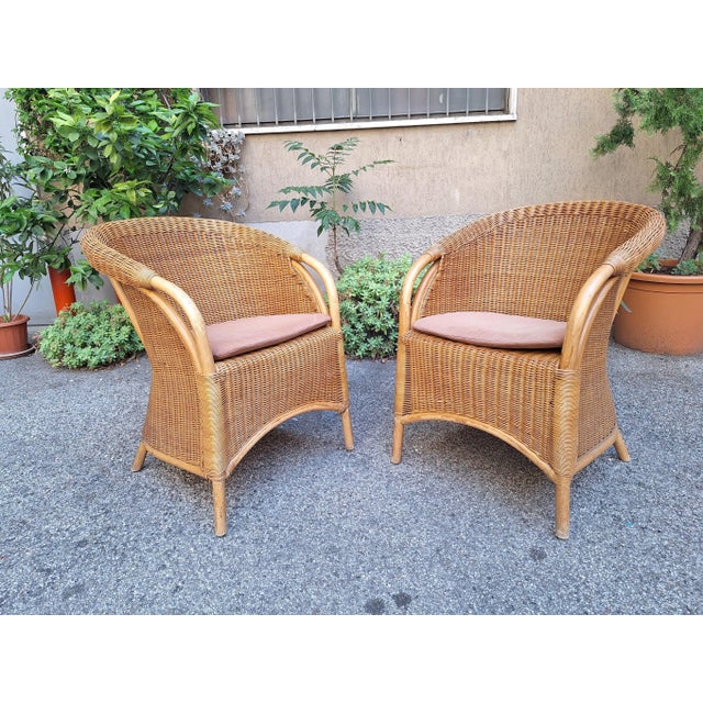 Wood Vintage Outdoor Armchair in Rattan and Bamboo, 1960s For Sale - Image 7 of 18