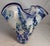 1990s Vintage MCM Paul Bendzunas Signed 7" Studio Hand Blown Art Glass Blue Handkerchief Vase For Sale - Image 5 of 6