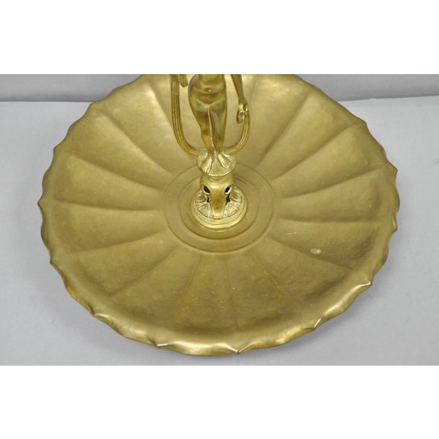 Metal Vintage Art Nouveau Brass Figural Nude Woman Centerpiece Compote Dish Bowl For Sale - Image 7 of 18