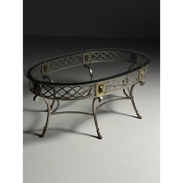 Empire Metal Coffee Table with Glass Top, 1980s For Sale - Image 11 of 18