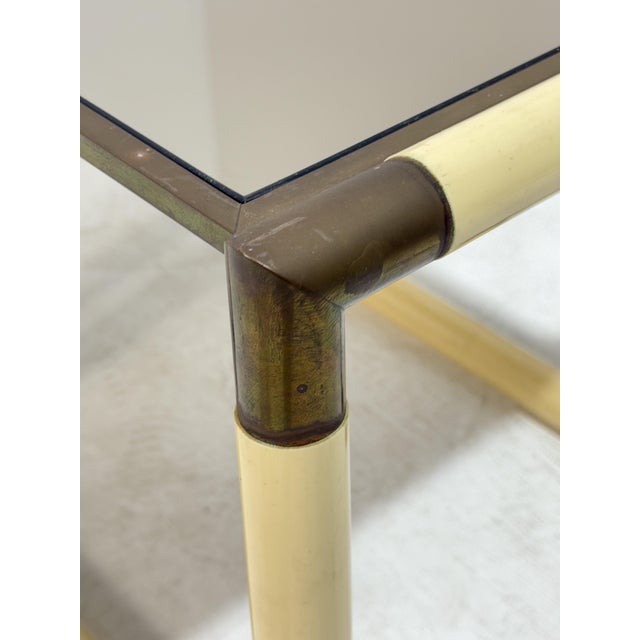Enameled Metal and Brass Coffee Tables in the style of Tommaso Barbi, 1970, Set of 3 For Sale - Image 11 of 17