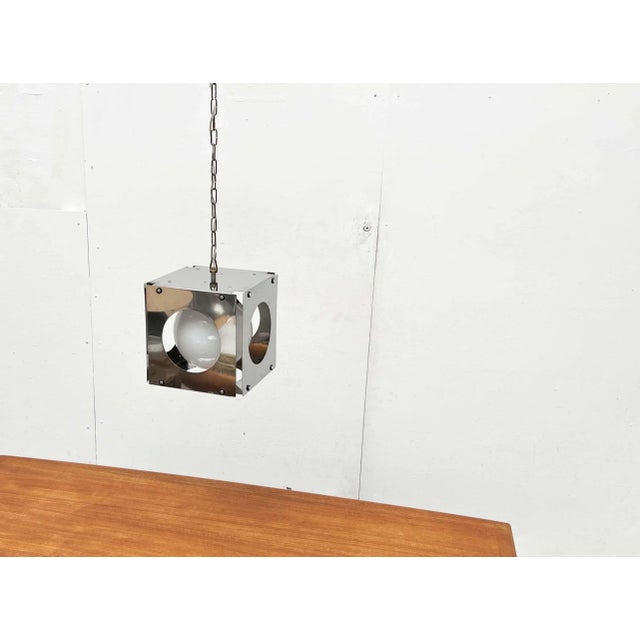 Mid-Century Modern Italian Space Age Cubo Metal and Glass Pendant Lamp from Tronconi, 1960s For Sale - Image 15 of 18