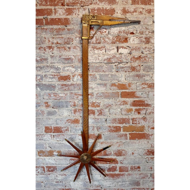 1910 Antique William Greenleaf Wood and Brass Lumber Caliper For Sale - Image 11 of 11