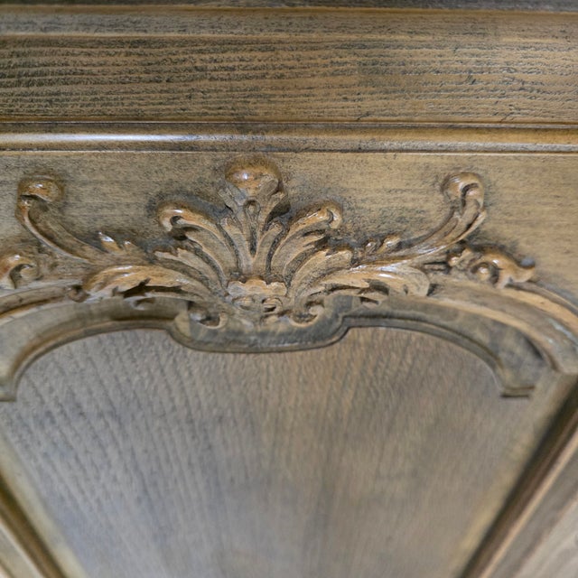 Baker Furniture French Provincial Louis XV Carved Oak Four-Door Sideboard, Circa 1970s For Sale - Image 14 of 15