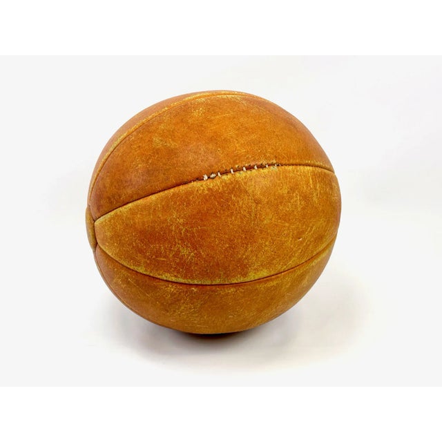 Mid-Century Leather Medicine Ball, 1950s For Sale - Image 4 of 11