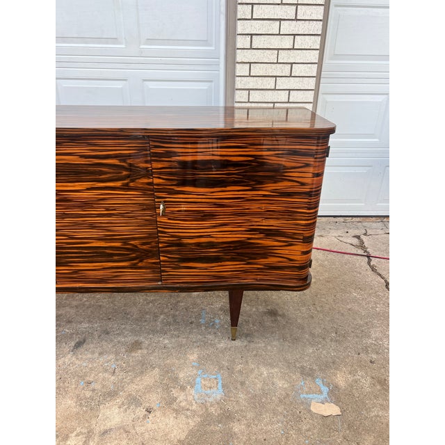 A Unique French Art Deco Macassar Ebony Sideboard 1940's For Sale - Image 4 of 12