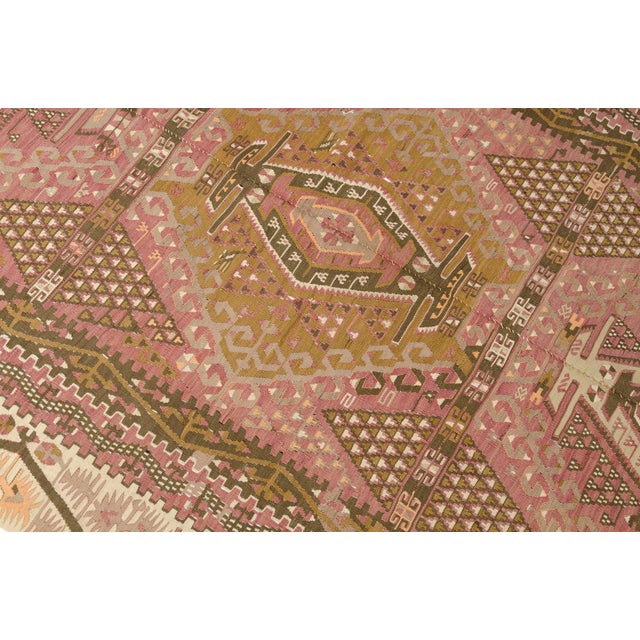 Mid 20th Century Oversize Handwoven Kilim Rug For Sale - Image 4 of 10