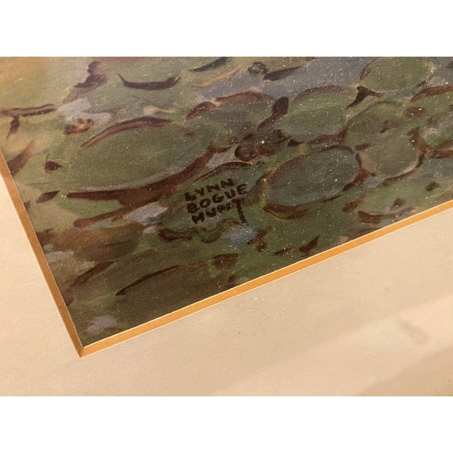 Mid 20th Century Trout Painting by Lynn Bogue Hunt Matted Framed Original For Sale - Image 4 of 7