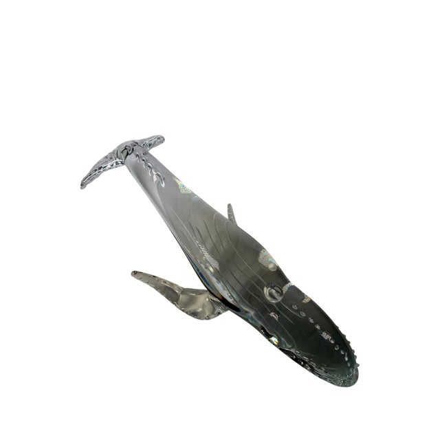 Large Vintage Crystal Whale Sculpture For Sale - Image 14 of 15