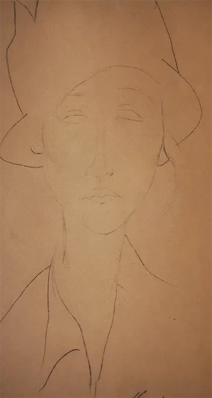 Amedeo Modigliani, Portrait of a Woman with a Hat, 1959, Original Lithograph