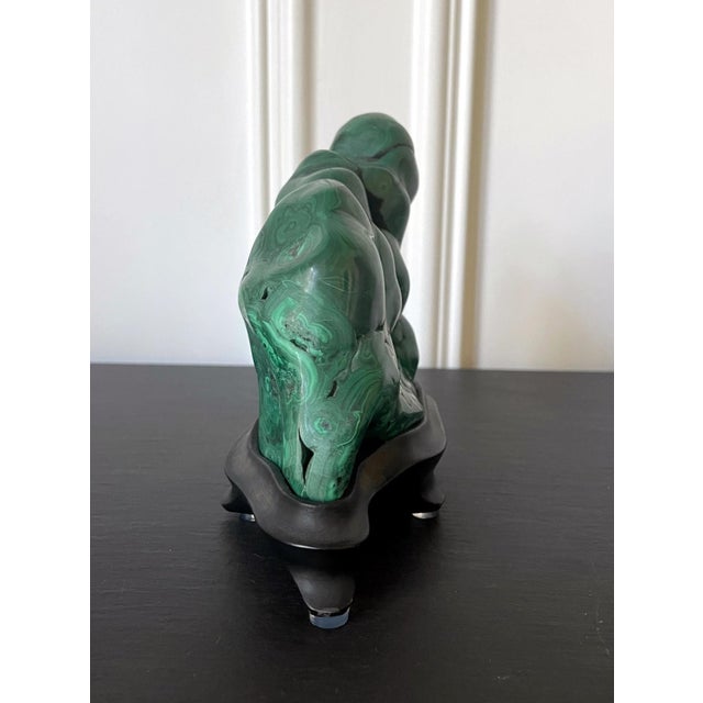 Late 20th Century Malachite Rock on Display Stand as a Viewing Stone For Sale - Image 5 of 13