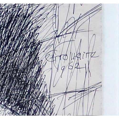 1960s Marcel Gromaire, Female Figure, China Ink on Paper, 1962 For Sale - Image 5 of 6