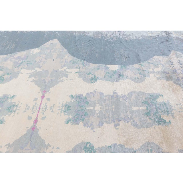 Modern Modern Eskayel Jangala Abstract Green Hemp Rug by Doris Leslie Blau For Sale - Image 3 of 7