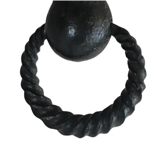 Circa 1920s Pair of Large Triple Original Painted Iron Sconces For Sale In Los Angeles - Image 6 of 7