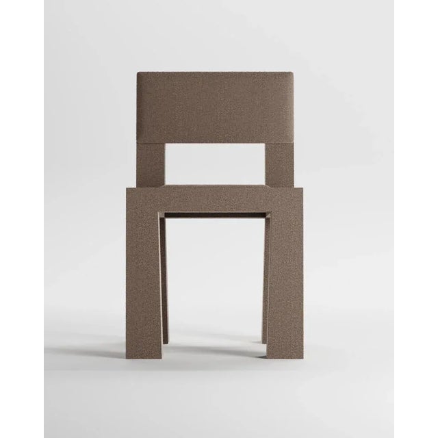Modern Raw Chair in Brown Bouclé from Collector For Sale - Image 4 of 6