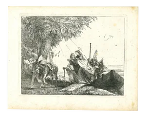 Giovanni Domenico Tiepolo - Mary Is Helped by an Angel - Etching by g.d. Tiepolo - 1753