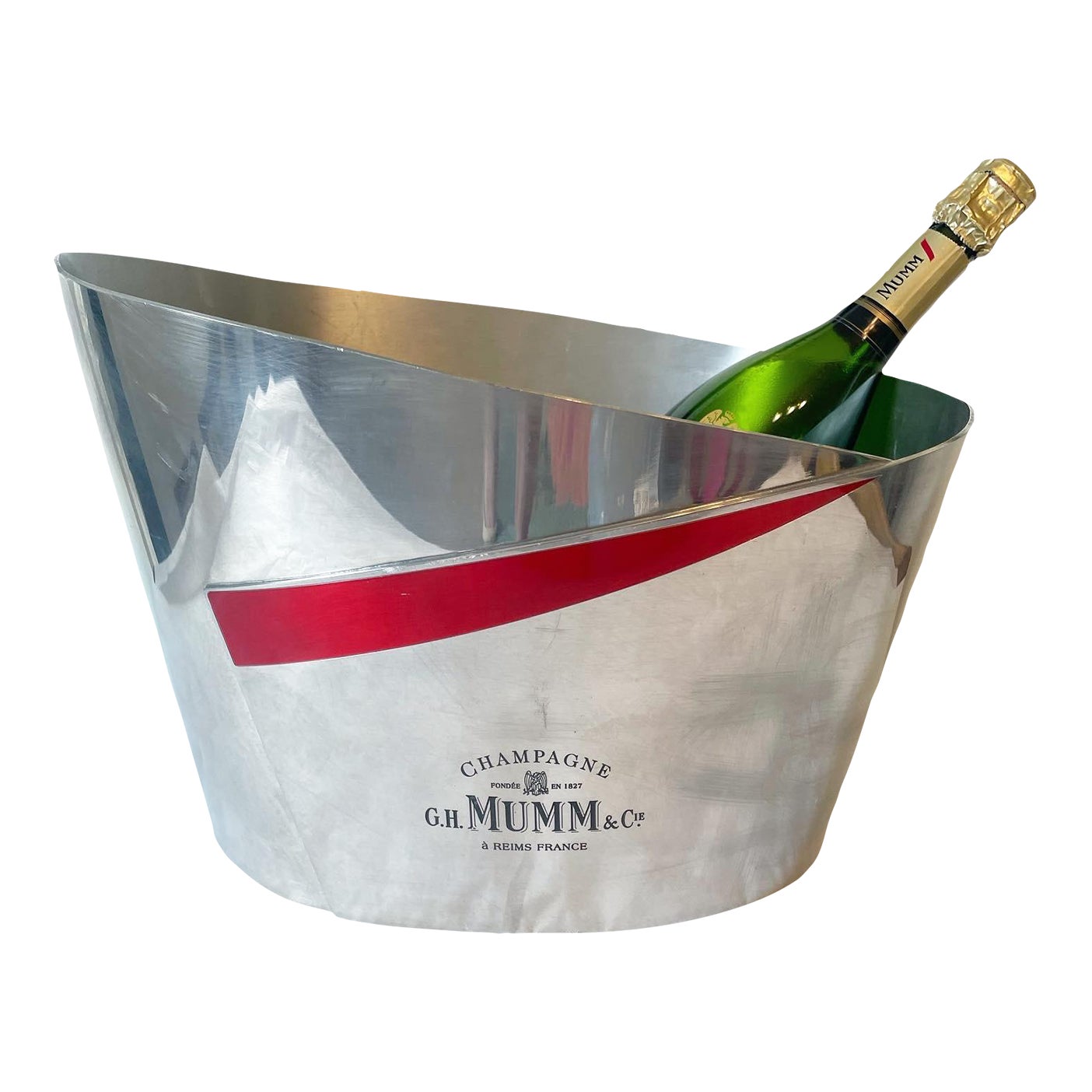 Extra Large Vintage French Pewter Champagne Bucket/Cooler by Mumm