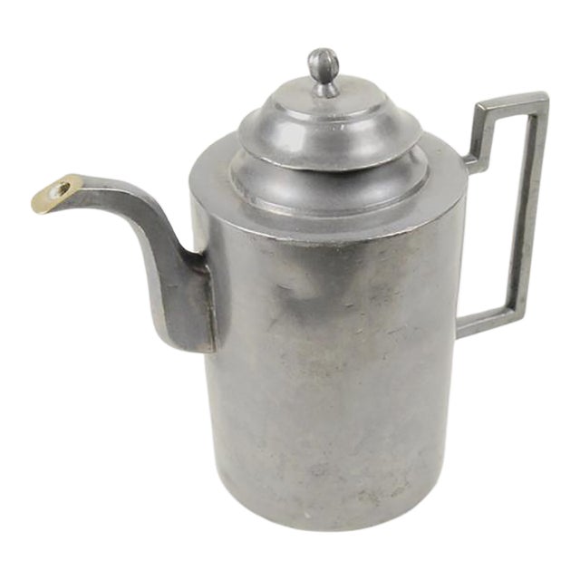 1900 Chinese Republic Period Pewter and Brass Kettle For Sale