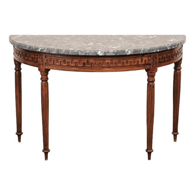 Early 19th C. French Marble Top Demi-Lune For Sale