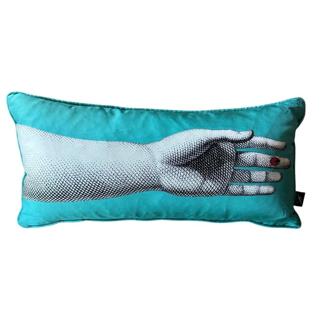 Italian Fornasetti Mano Ladybug Silk Pillow For Sale - Image 3 of 7