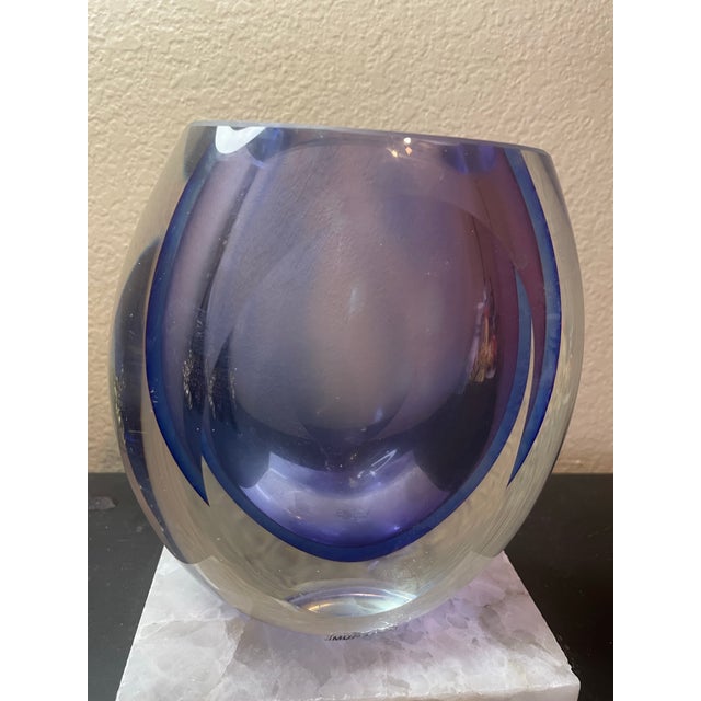 Purple Late 20th Century Stunning Favio Poli for Seguso Murano Italy 7” Faceted Sommerso Vase For Sale - Image 8 of 9