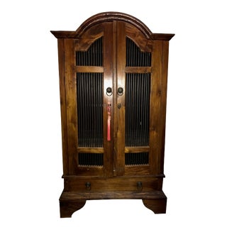 Indonesian Teak Armoire Cabinet For Sale