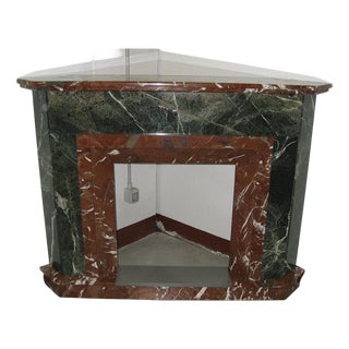 Antique Marble Corner Fireplace, 1920s-1930s For Sale