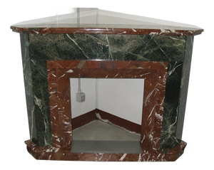 Antique Marble Corner Fireplace, 1920s-1930s