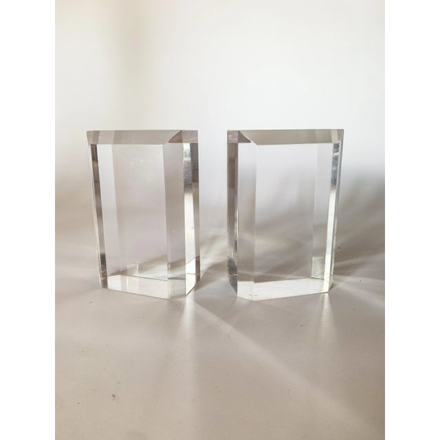 1970s 1970s Ritts AstroLite Lucite Bookends- a Pair For Sale - Image 5 of 10