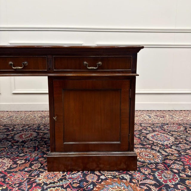Large English Classic Partner Desk For Sale - Image 11 of 18