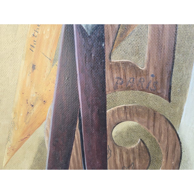Lucien Mathelin, Figurative Composition, Mid-20th Century, Oil Painting on Panel For Sale - Image 9 of 14
