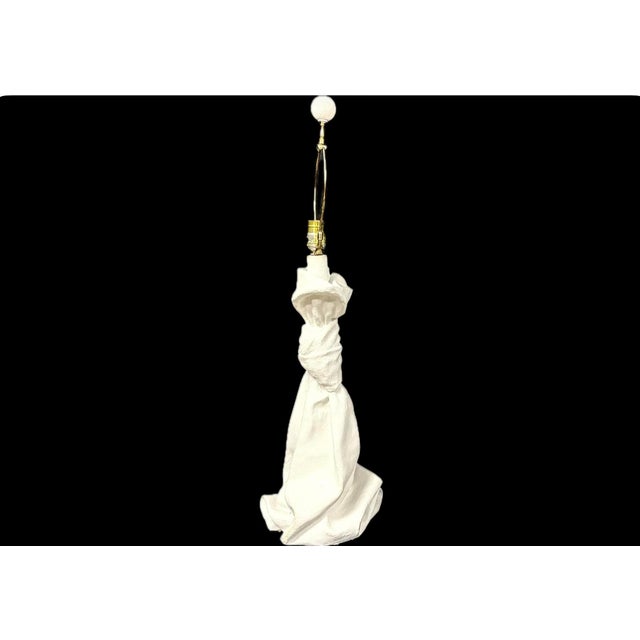 Pair of Draped Plaster Lamps, Style of John Dickinson For Sale In Tampa - Image 6 of 11