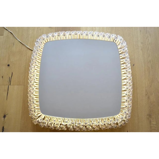 White Wall Mirror with Backlight attributed for Rupert Nikol, 1955 For Sale - Image 8 of 8