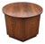 1970s Round Walnut Cabinet End Table With Storage For Sale