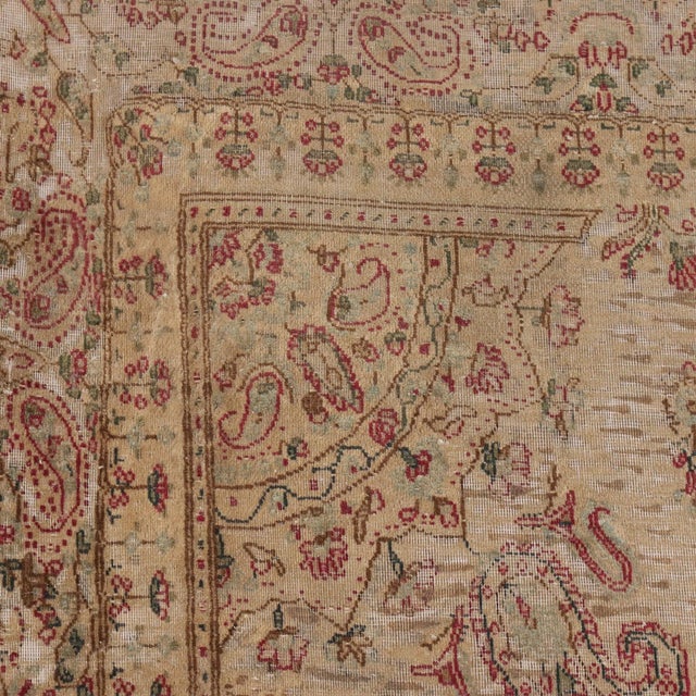 Brown Vintage Cotton Wool Thin Knot Rug, Turkey For Sale - Image 8 of 16