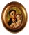 Holy Image of Saint Anthony Holding the Infant Jesus in a Gilded Frame, 1950s For Sale