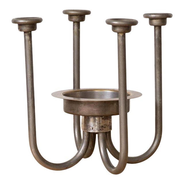 1940s French Sculptural Silver Candelabra For Sale