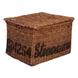 English Wicker Log Basket, 1890s For Sale