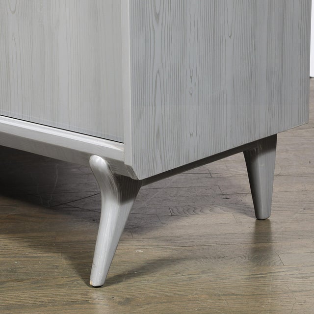 Mid-Century Modern Silver Cerused Oak Gentleman's Chest by John Stuart Inc. For Sale - Image 11 of 18