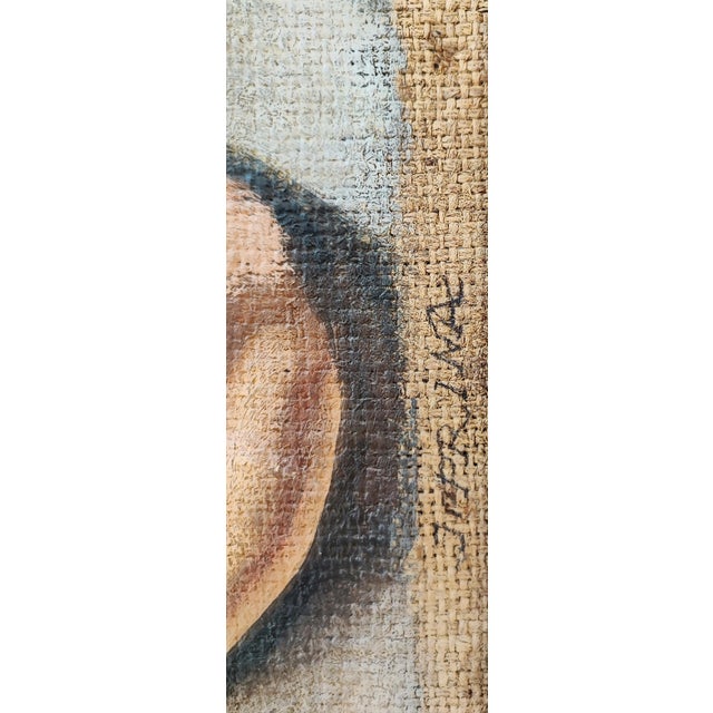 Modern André Julien Prina, Portrait de Femme Devant un Paysage Marin, Oil on Canvas, Framed For Sale - Image 3 of 13