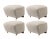 Set of 4 light beige smoked Oak Sahco Zero the Tired Man Footstool by Lassen Dimensions: W 55 x D 53 x H 36 cm Materials:...