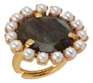 Clementine Ring, Gray, Size 6