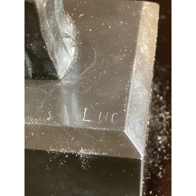 Lucien Alliot, Art Deco Sculpture of a Cat, 1925, Bronze on a Black Marble Base For Sale - Image 11 of 14